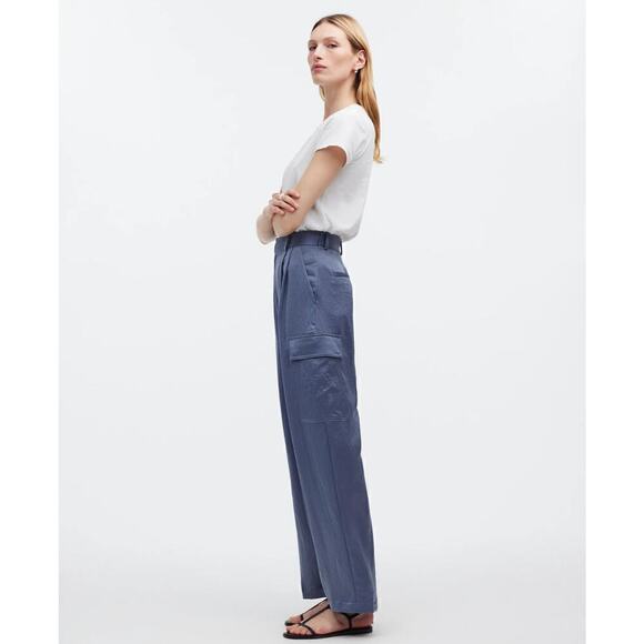 Madewell High-Rise Straight Cargo Trousers in Satin Size 6 - Picture 2 of 7